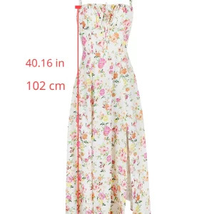 2024 Y2K Floral Print Midi Dress - Spaghetti Strap, Slit, Summer Party & Grunge Outfits