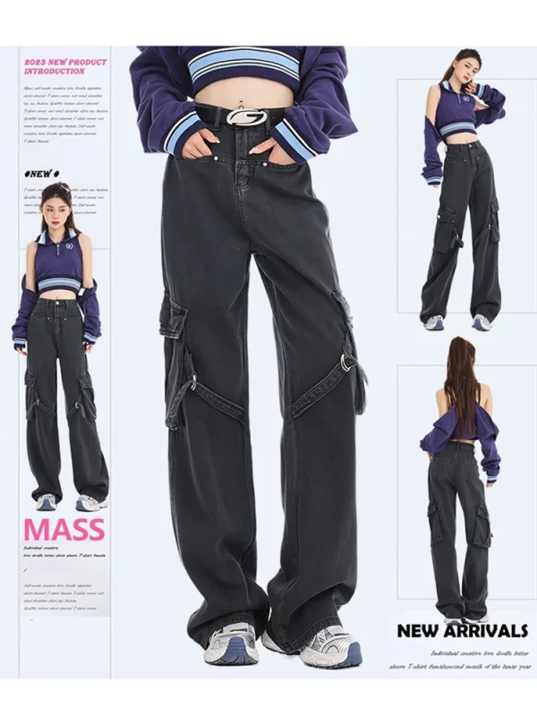 American Vintage Trashy Y2k Fashion Streetwear Straight Denim Cargo Pants