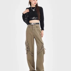 American Vintage Trashy Y2k Fashion Streetwear Straight Denim Cargo Pants