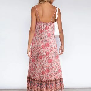 Boho Blossom Floral Maxi Dress - Y2K, 90s, Grunge, Summer, Backless, Prom,