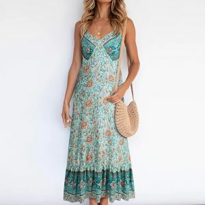 Boho Blossom Floral Maxi Dress - Y2K, 90s, Grunge, Summer, Backless, Prom,