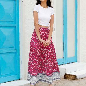 Easter Blossom Boho Maxi Skirt - Floral, 90s Grunge, Spring Outfit, Dress to Impress