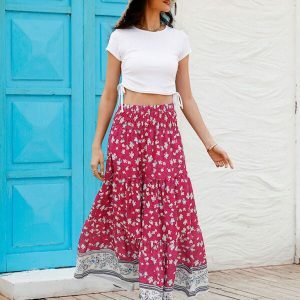 Easter Blossom Boho Maxi Skirt - Floral, 90s Grunge, Spring Outfit, Dress to Impress