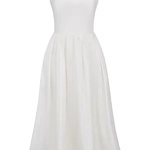 Elegant Y2K White Midi Dress - Spaghetti Strap Beach & Party Outfit, 90s Fashion