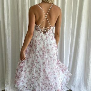 Floral Blossom Elegance Maxi Dress - Spring & Summer Fashion, Wedding & Easter Outfits