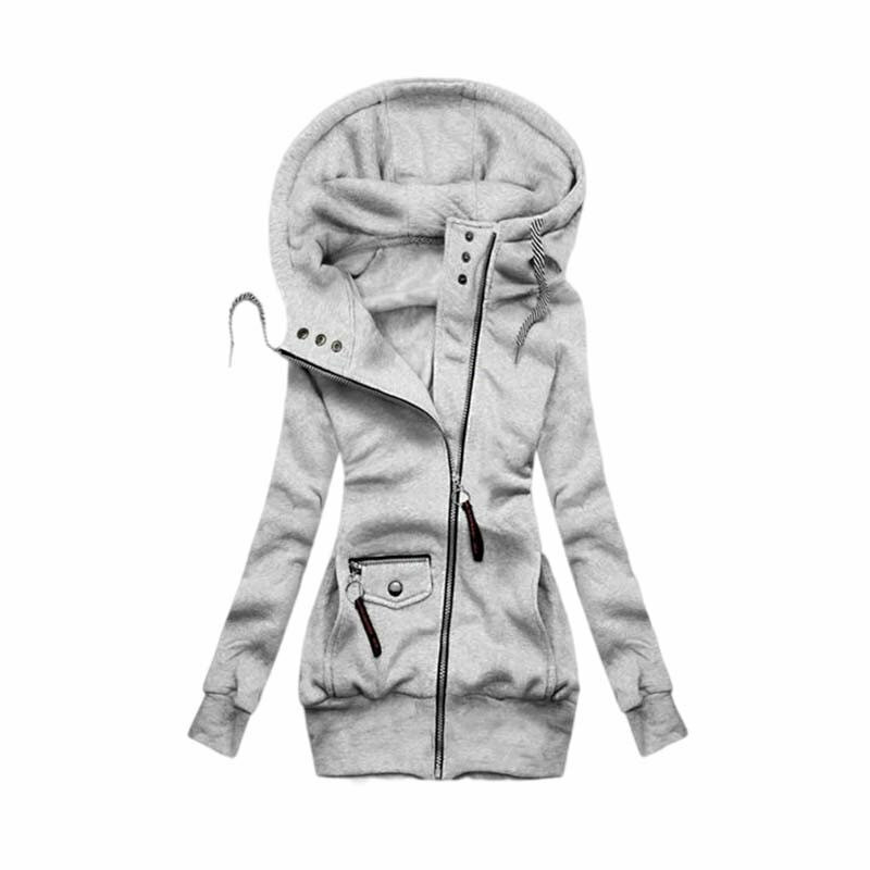 Gothic Zippered Long Hoodie | Witchy Punk Sweatshirt | Halloween Hooded Jacket for Women