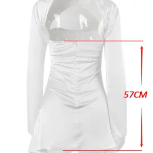 High Quality Y2K Summer Satin Bodycon Dress - Sexy White Party Club Outfit, 90s Fashion, Grunge Style