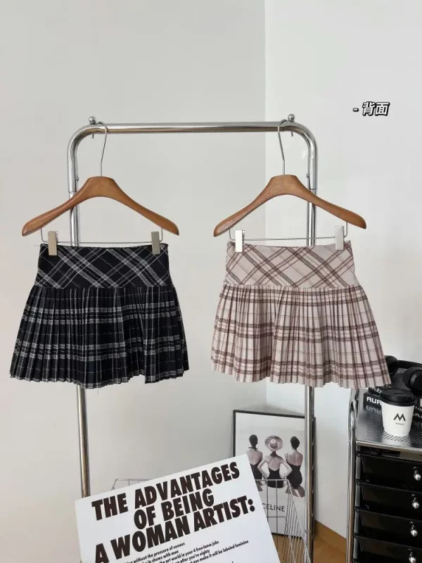 Japanese Y2k Preppy Style Plaid Mini Pleated Skirt Shorts - Gyaru Harajuku Aesthetic Vintage JK