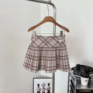 Japanese Y2k Preppy Style Plaid Mini Pleated Skirt Shorts - Gyaru Harajuku Aesthetic Vintage JK