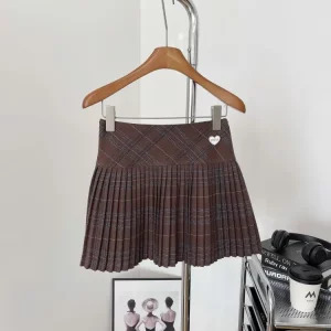 Japanese Y2k Preppy Style Plaid Mini Pleated Skirt Shorts - Gyaru Harajuku Aesthetic Vintage JK