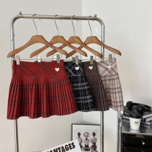 Japanese Y2k Preppy Style Plaid Mini Pleated Skirt Shorts - Gyaru Harajuku Aesthetic Vintage JK