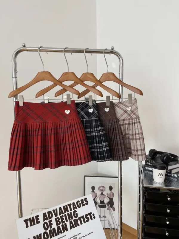 Japanese Y2k Preppy Style Plaid Mini Pleated Skirt Shorts - Gyaru Harajuku Aesthetic Vintage JK