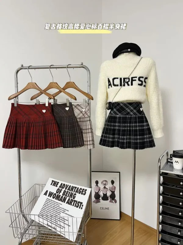 Japanese Y2k Preppy Style Plaid Mini Pleated Skirt Shorts - Gyaru Harajuku Aesthetic Vintage JK