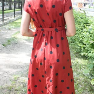 Lossky Y2K Summer Women Vintage Polka Dot Dress - Sexy V-neck, Short Sleeve, Retro 90s Fashion