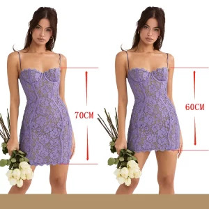 Mignmingxi Y2K Purple Bodycon Dress - Vintage Lace, Summer Party, Club & 90s Fashion