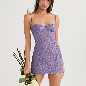 Mignmingxi Y2K Purple Bodycon Dress - Vintage Lace, Summer Party, Club & 90s Fashion