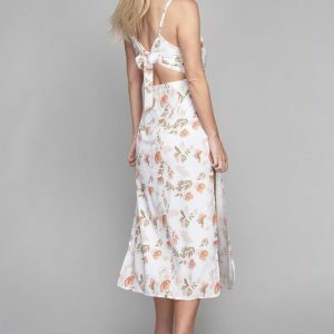 Parisian Blooms Backless Cami Dress - Floral Vintage Summer Midi, Perfect for Spring & Mother's Day