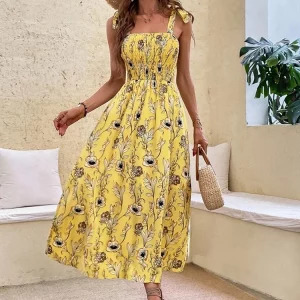 Sexy Floral Y2K Dress - Backless Sleeveless Bandage Beach Sundress, Retro 90s Summer Fashion