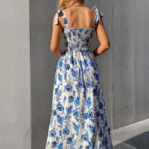 Sexy Floral Y2K Dress - Backless Sleeveless Bandage Beach Sundress, Retro 90s Summer Fashion