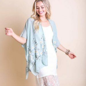 Spring Daisy Floral Kimono Wrap - Stylish Silk Cardigan, Open Jacket, Elegant Robe, Perfect Gift