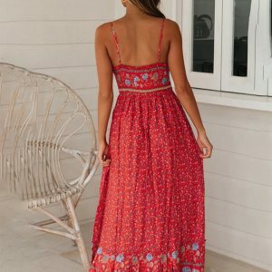 Summer Bohemian Blossom Swing Dress - Y2K, 90s, Grunge, Floral, Backless, Chic,