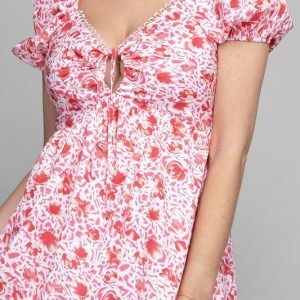 Trendy Y2K Floral Puff Sleeve Dress - Summer & Spring Boho Chic, Grunge, 90s Fashion,