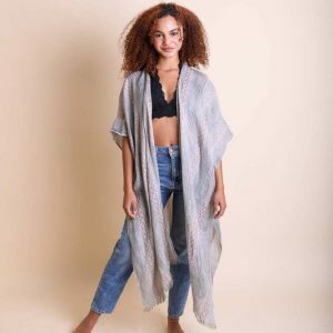 Tribal Elegance Longline Kimono - Boho Beach Cover-Up, Grunge Cardigan, Stylish Summer Outfit