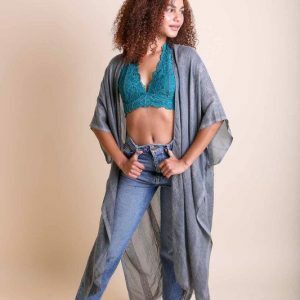 Tribal Elegance Longline Kimono - Boho Beach Cover-Up, Grunge Cardigan, Stylish Summer Outfit