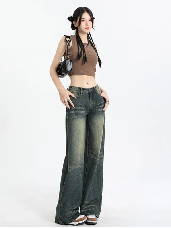 Vintage Baggy Denim Pants - Grunge Low Rise Long Trouser - Harajuku Fashion - Y2K Streetwear