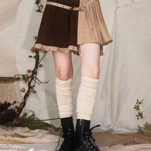 Vintage Grunge Mini Pleated Skirt with Belt - Y2K Aesthetic Harajuku Fashion