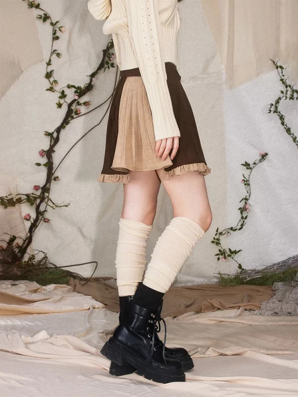 Vintage Grunge Mini Pleated Skirt with Belt - Y2K Aesthetic Harajuku Fashion