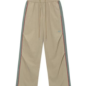 Vintage Patchwork Long Trousers: Y2K Streetwear Baggy Loose Casual Drawstring Joggers