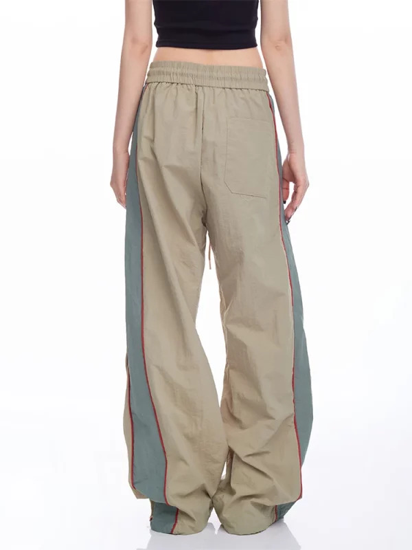 Vintage Patchwork Long Trousers: Y2K Streetwear Baggy Loose Casual Drawstring Joggers