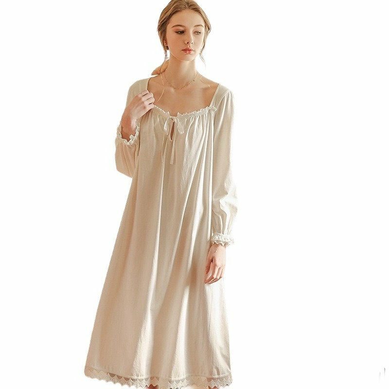 Vintage White Dress | Romantic Victorian Nightgown | Elegant Sleepwear | Chic Lingerie