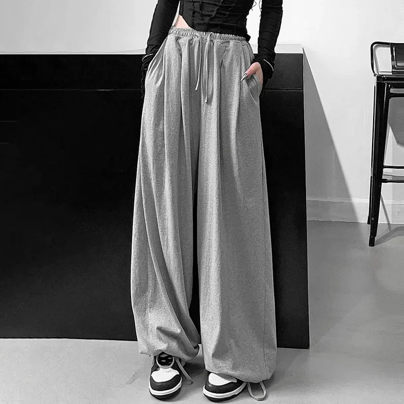 Women's Y2K Baggy Harem Pants - 90s Grunge High Waist Joggers, Retro Summer Casual Drawstring Sweatpants