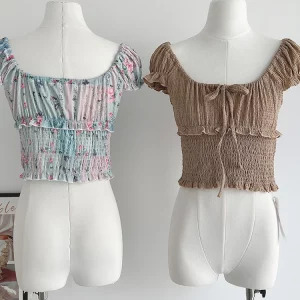 Y2K Aesthetic Floral Sleeveless Crop Top - Vintage Korean Style Blouse