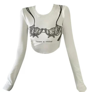 Y2K Aesthetic Graphic Crop Top - Women's Bodycon Coquette Stretch T-Shirt