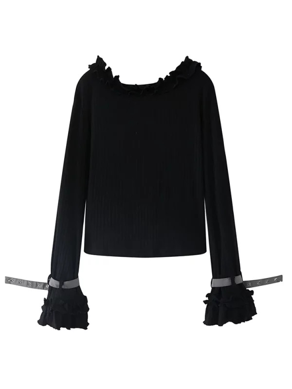 Y2K Aesthetic Grunge Cardigan: Harajuku Gothic Knit Top with Designer Embroidery