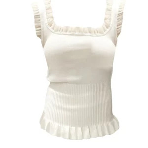 Y2K Aesthetic Knit Bodycon Tank Top - Summer Women's Korean Mori Girl Coquette Crop Top