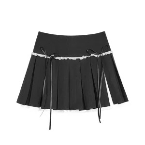 Y2K Aesthetic Mini Pleated A-line Skirt - Summer Women's Korean Preppy Gyaru Coquette Ballet Core