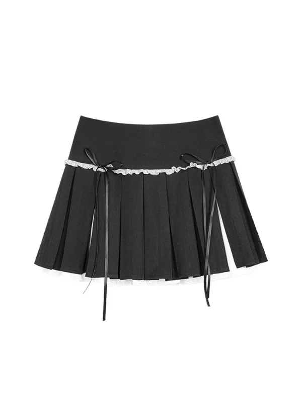 Y2K Aesthetic Mini Pleated A-line Skirt - Summer Women's Korean Preppy Gyaru Coquette Ballet Core