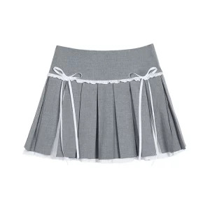 Y2K Aesthetic Mini Pleated A-line Skirt - Summer Women's Korean Preppy Gyaru Coquette Ballet Core