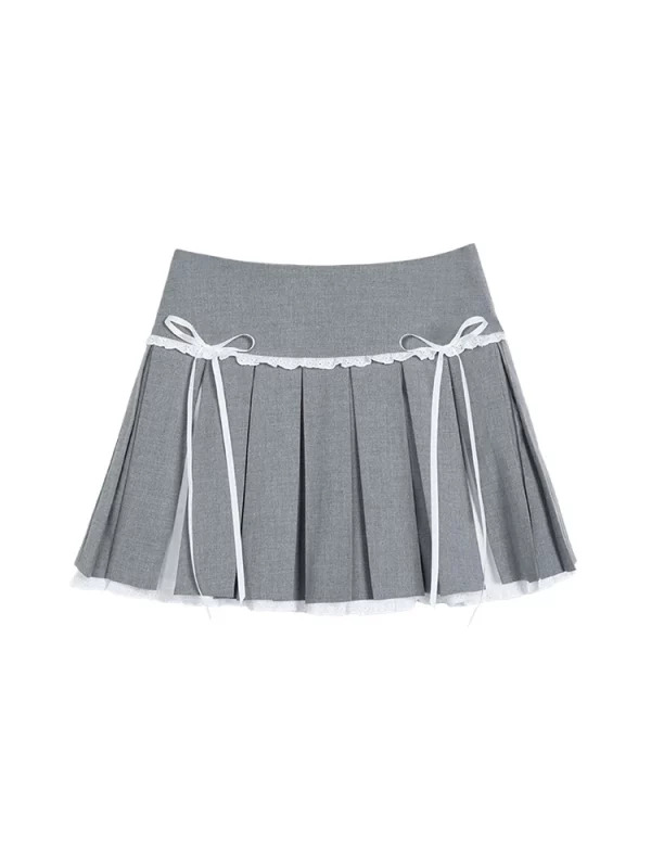 Y2K Aesthetic Mini Pleated A-line Skirt - Summer Women's Korean Preppy Gyaru Coquette Ballet Core