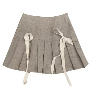 Y2K Aesthetic Mini Pleated Bow Skirt - Summer Women's Fashion - Vintage Harajuku Coquette - Retro