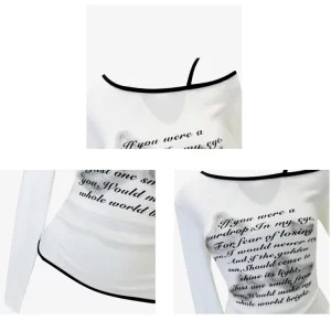 Y2K Aesthetic Off-Shoulder Crop Top - Korean Fashion Streetwear