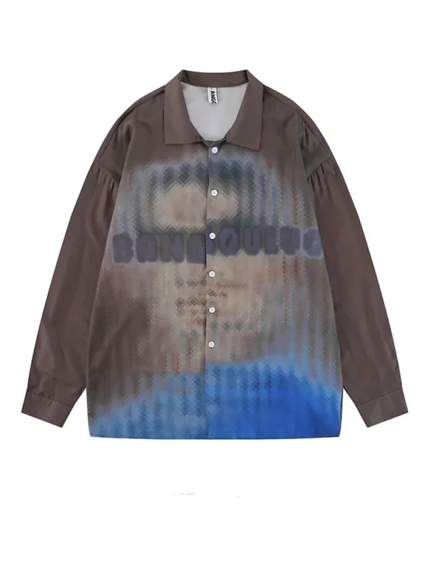 Y2K Aesthetic Oversize Graphic Tie Dye Shirt - Vintage Fall/Winter Japanese Fashion