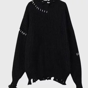 Y2K Aesthetic Oversize Sweater - Dark Academia Vintage Streetwear