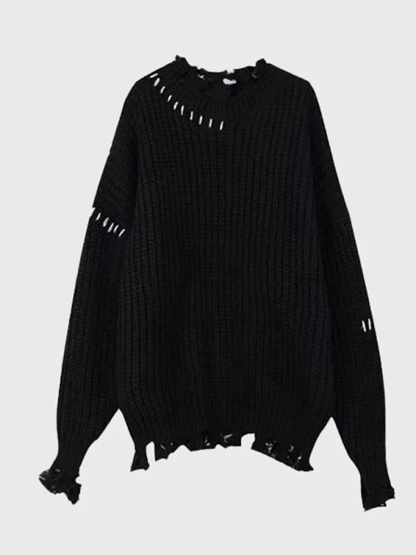 Y2K Aesthetic Oversize Sweater - Dark Academia Vintage Streetwear