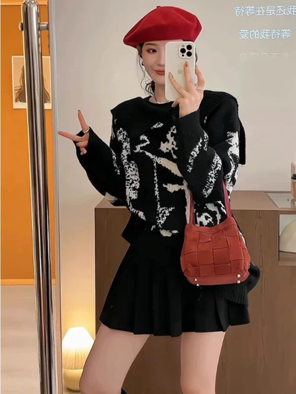 Y2K Aesthetic Oversized Sweater - Harajuku Fashion Jumper