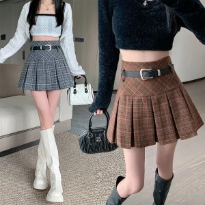 Y2K Aesthetic Plaid Mini Skirt - Summer Women's Preppy Style - Japanese Fashion - High Waist A-line